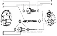 Component parts of rear hub (25 Kmh version)