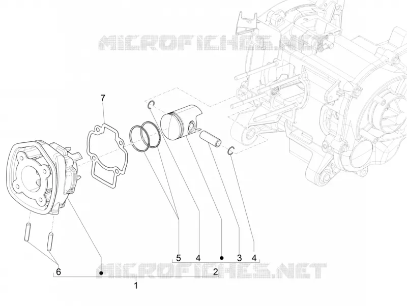 Cylinder-piston-wrist pin unit