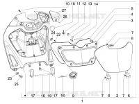 Front glove-box - Knee-guard panel