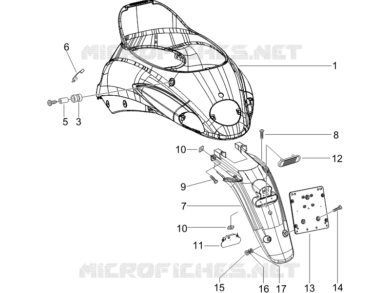 Rear cover - Splash guard