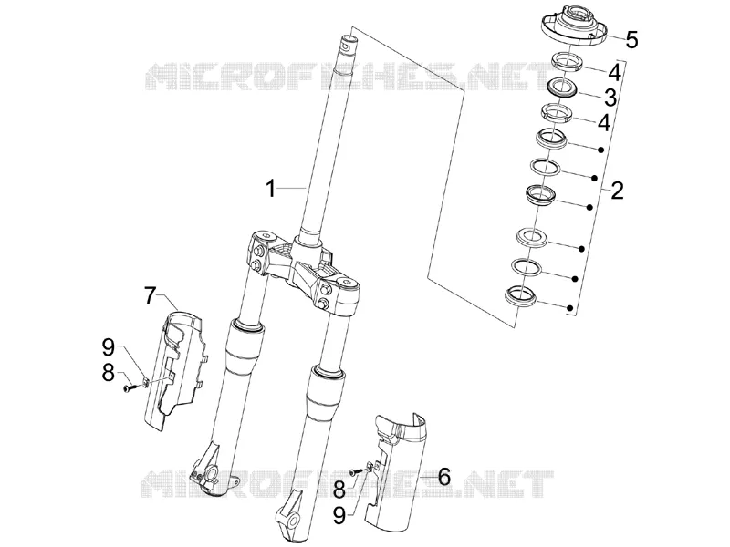Fork/steering tube - Steering bearing unit
